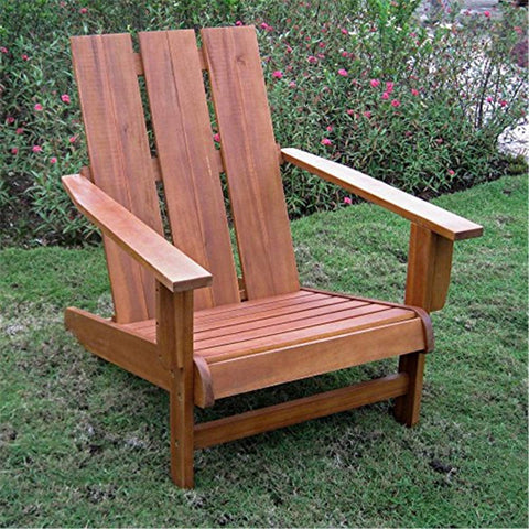 International Caravan Furniture Piece Acacia Large Square Back Adirondack Chair