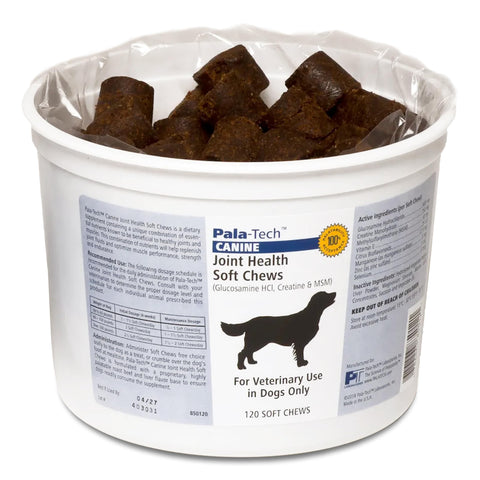 Pala Tech Canine Joint Soft Chews (120 ct) - Glucosamine & MSM Joint Supplement for Dogs - Dog Arthritis Pain Relief – Supports Mobility & Eases Stiffness - Tasty & Easy to Give