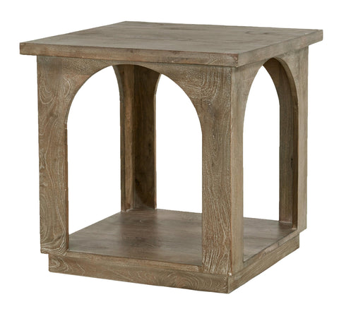 Moti Archie Contemporary End Table Finished in North Creek Brown Solid Wood