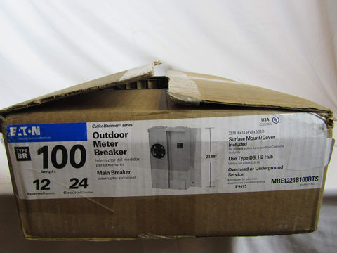 Eaton Mbe1224B100Bts Br Outdoor Main Breaker Meter and Panel House Combo, 100 Amp, 12 to 24 Circuits