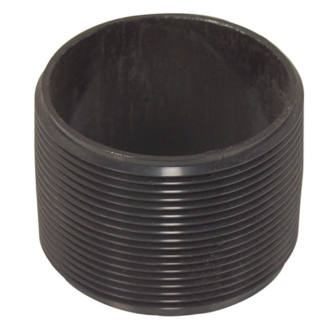 Valterra T3508 ABS Threaded Nipple - 3" x 8" , Black