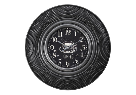 Monarch Specialties I 9044 Clocks, 20" Round, Charcoal Grey, Transitional