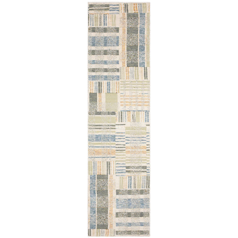 Oriental Weavers Atlas Area Rug - 752E0-2'6" x 12' - in Blue/Green - Modern Style, Stain Resistant, Family and Pet Friendly, Entryway, Hallway Runner Rug
