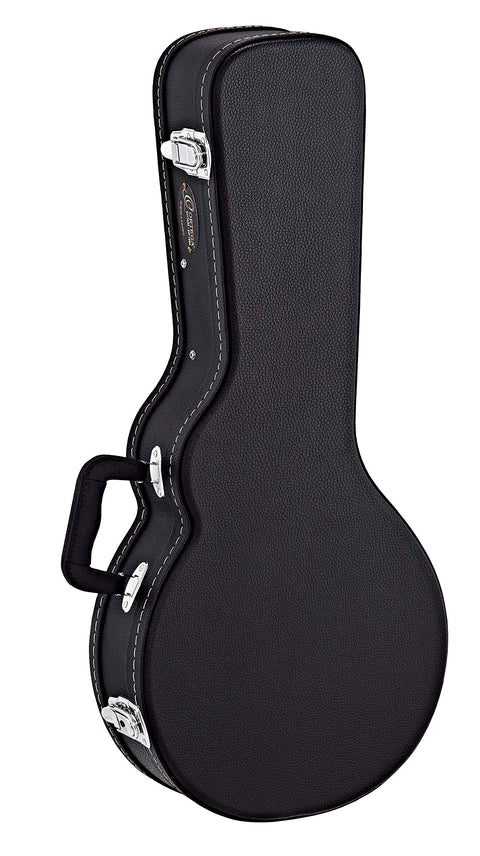 Ortega Guitars F-Style Mandolin Economy Hardshell Case-15 mm Velvet Padding-Black w/Chrome Hardware (OMCSTD-F)