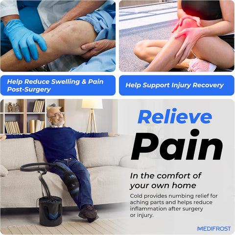 REATHLETE MEDIFROST Cold Therapy Machine | Wearable, Adjustable Knee and Shoulder Pad | Circulating Portable Easy to Use Ice Machine | for Post-Surgery and Helps Reduce Swelling