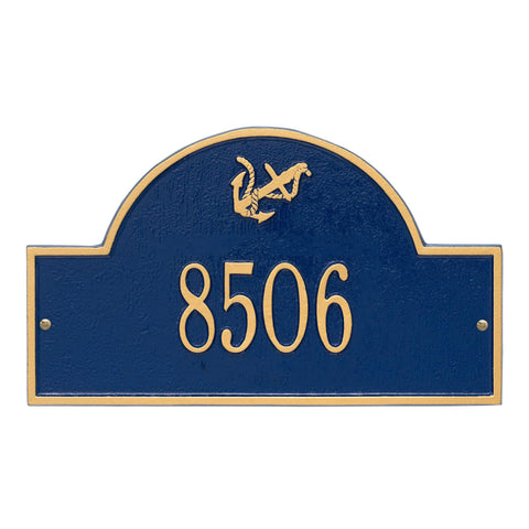 Whitehall Personalized Anchor Arch Plaque-5123DG-Blue/Gold