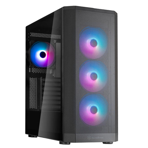 SilverStone Technology FARA 514X Black ATX All-Metal Tower Chassis with Dual Radiator Support, ARGB Fans, and GPU Brace, SST-FA514X-BG