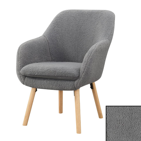 Convenience Concepts Take a Seat Charlotte Wingback Sherpa Accent Armchair 25.25" - Boho Transitional Boucle Lounge Chair for Office, Den, Living Room, Sherpa Gray