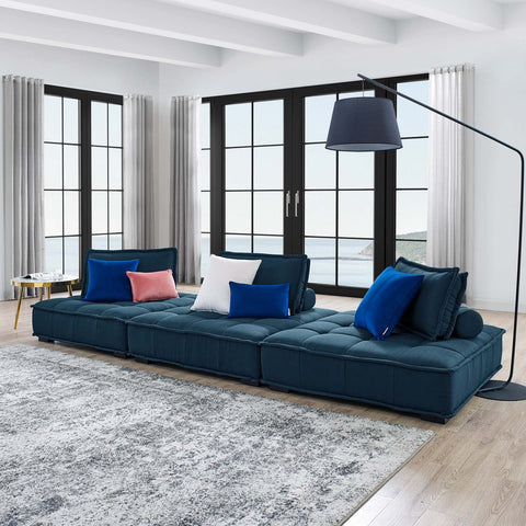 Modway Saunter Sofas, 3-Piece Set, Azure