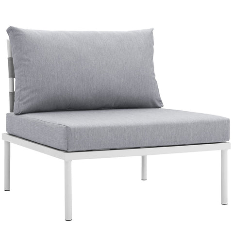 Modway EEI-2600-WHI-GRY Harmony Outdoor Patio Aluminum, Armless Chair, White Gray