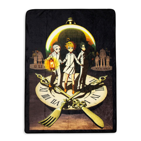 The Promised Neverland Fleece Throw Blanket | Plush Soft Polyester Cover for Sofa and Bed, Cozy Home Decor, Luxury Room Essential | Anime Manga Gifts for Adults, Teens | 45 x 60 Inches