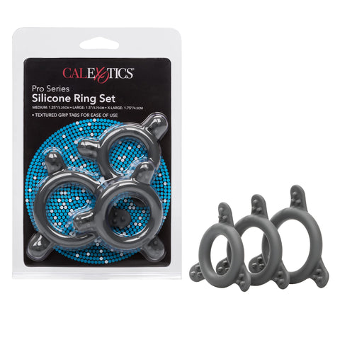 CalExotics Pro Series Silicone Cock Ring Set, Black (43062)
