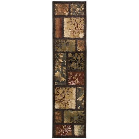 Oriental Weavers Hudson Area Rug - 1699G - 1'10" x 7'6" - in Brown/Blue - Global Style, Stain Resistant, Family and Pet Friendly, Entryway, Hallway Runner Rug