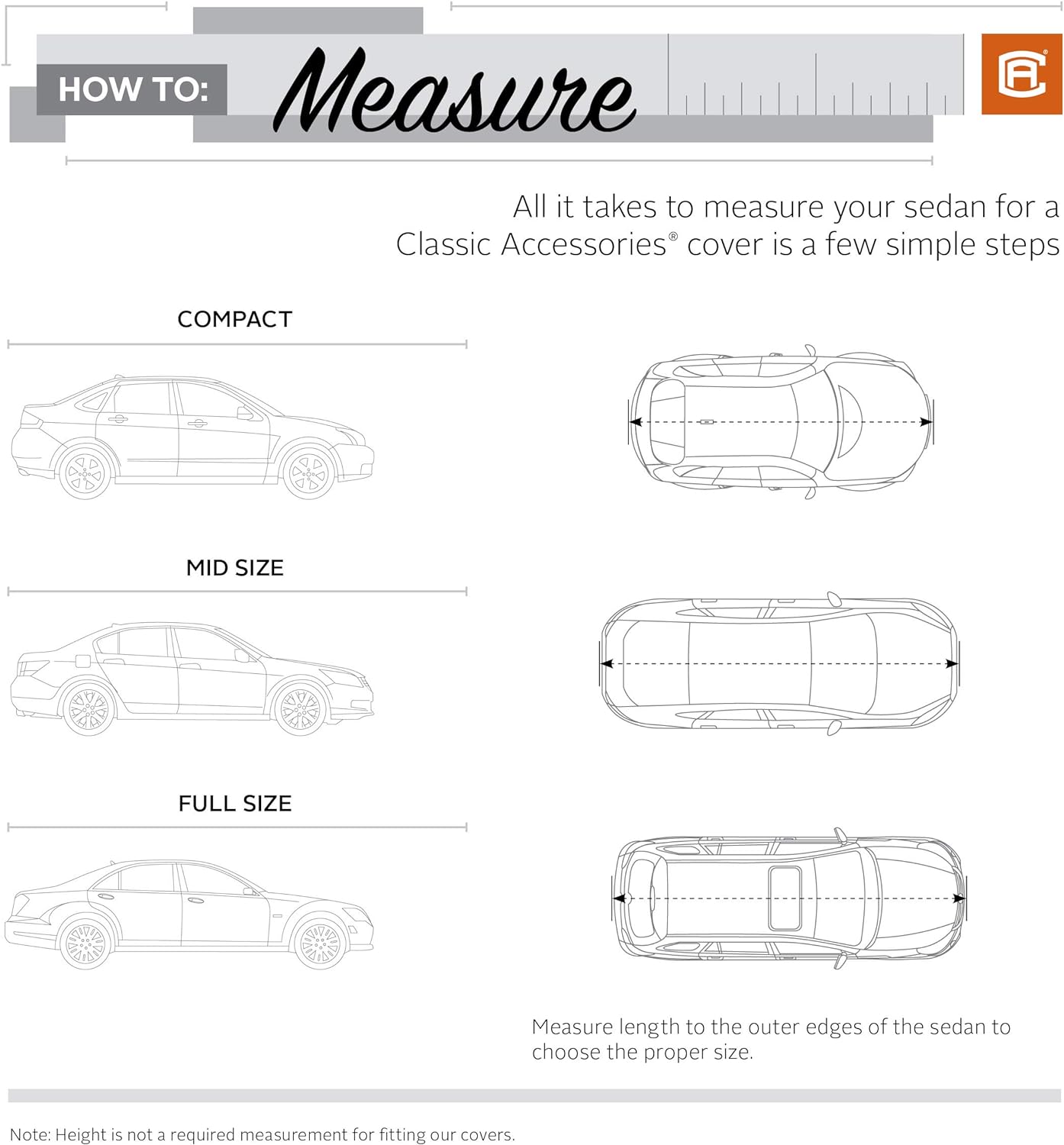 Classic Accessories Over Drive Full-Size Sedan Cover, 191"-210"L