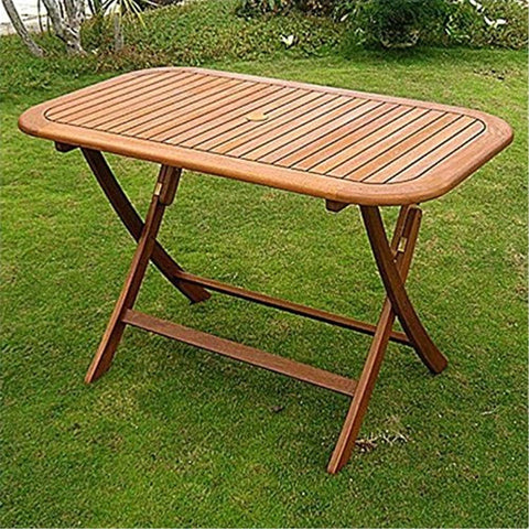 International Caravan Furniture Piece Royal Tahiti Rectangular Folding Table Dark Honey