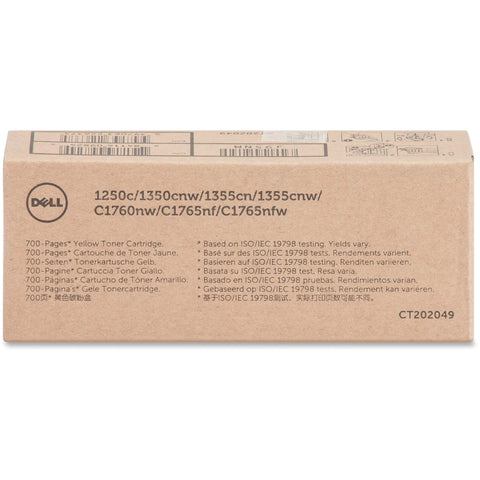 Dell Toner Cartridge - Laser - Standard Yield - 700 Pages - Yellow - 1 Each