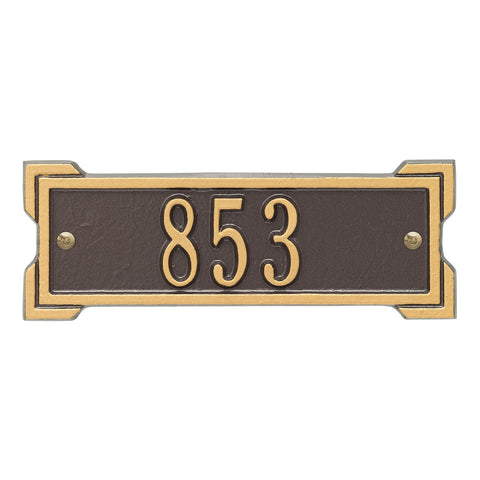 Roanoke Petite Wall Address Plaque Color: Bronze/Gold Letters