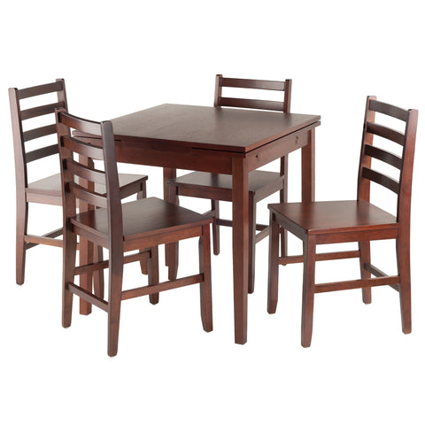 Winsome Wood Pulman 5-Pc Set Extension Table with Ladder Back Chairs