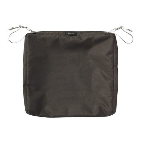 Classic Accessories Ravenna Water-Resistant 17 x 15 x 2 Inch Rectangle Outdoor Seat Cushion Slip Cover, Patio Furniture Chair Cushion Cover, Espresso, Patio Furniture Cushion Covers