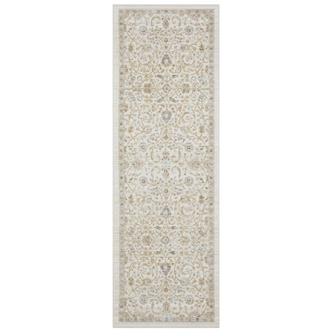 Oriental Weavers Cavett Area Rug - CAV05-2'7" x 7'9" - in Ivory/Gold - Vintage Inspired, Stain Resistant, Family and Pet Friendly, Entryway, Hallway Runner Rug