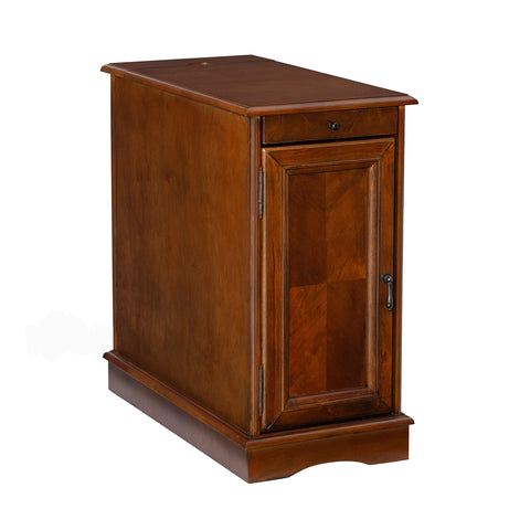 Powell Furniture Butler Hazelnut Accent Table with USB Charging Station
