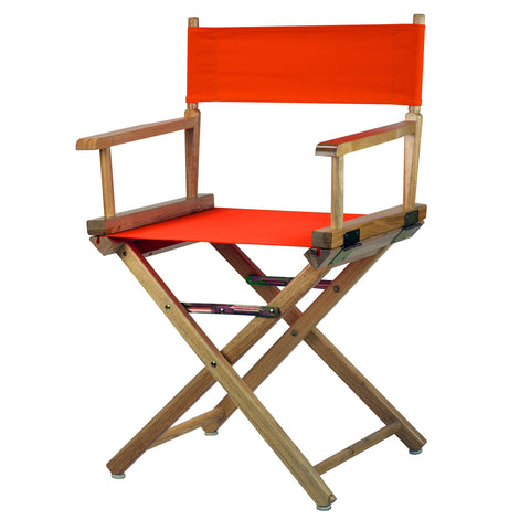 Casual Home 18" Director's Chair Natural Frame with Orange Canvas