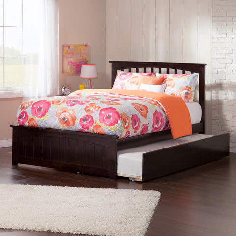 AFI, Mission Full Platform Bed with Matching Footboard & Full Trundle, Espresso