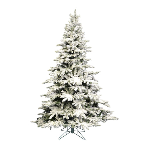 Vickerman 7.5 ft Tall Flocked Utica Fir Artificial Christmas Tree - with 1650 Tips - Unlit