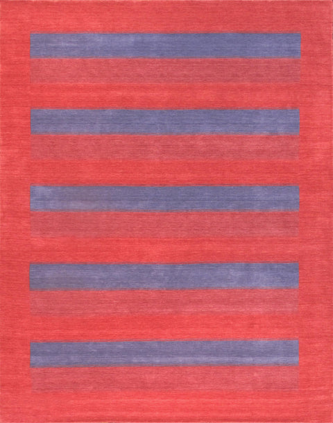 Pasargad Home Gramercy Collection Hand-Loomed Red/Blue Bsilk & Wool Area Rug with Cotton Backing-10' 0'' X 14' 0''