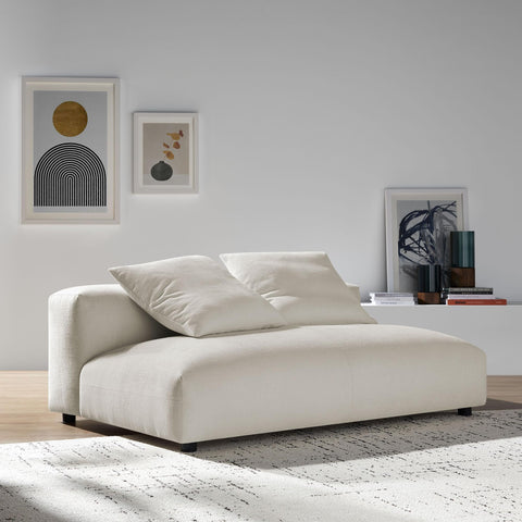Modway Solace Modular Fabric Loveseat in Salt - Modern Armless Loveseat Couch - Comfy Deep Seat 2-Seater Sofa with Fabric Upholstery - Oversized Modular Love Seat for Living Room