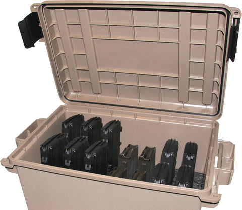 MTM TMC308 Tactical Magazine Can, 308 7.62x51 Magazine Storage, Stackable, Water Resistant, Double Padlocked Tabbed, USA Made, Dark Earth