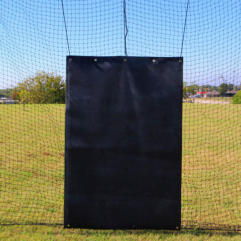 Cimarron Sports Heavy-Duty Baseball Softball Rubber Backstop Net Saver Reinforced with Woven Nylon Mesh Inner Core and Heavy-Duty Grommets for Hanging (5' x 7')