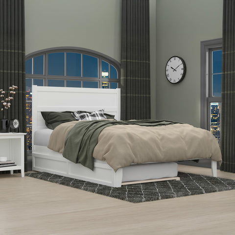 AFI, NoHo Queen Platform Bed with Twin XL Trundle, White