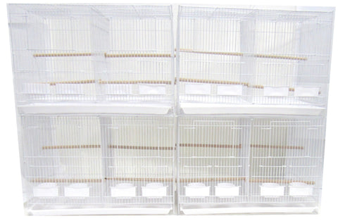YML Medium Breeding Cages with Divider, Lot of 4, White