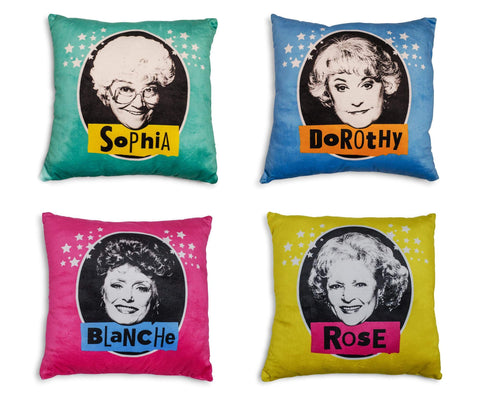 Golden Girls The 14-Inch Character Throw Pillows | Set of 4 | Decorative Square Accent Pillows for Living Room Set, Cushion, Couches and Sofas, Bedroom