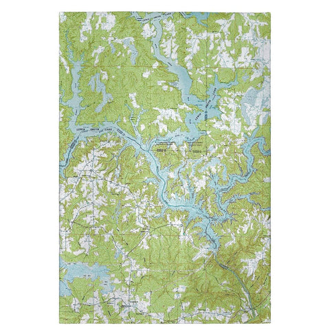Betsy Drake GT612 Lewis Smith Lake AL Nautical Map Guest Towel