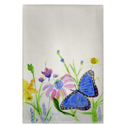 Betsy Drake Betsy's Blue Morpho Guest Towel