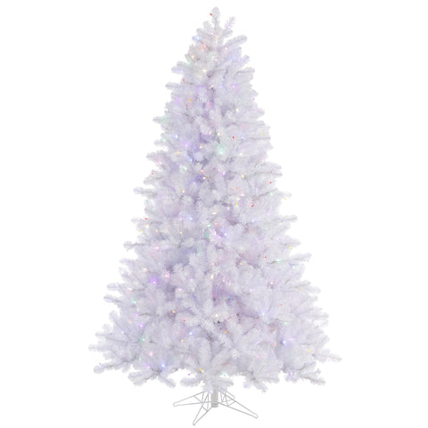 Vickerman 65' Crystal White Pine Artificial Christmas Tree with 550 Multi-Colored LED Lights, A135767LED