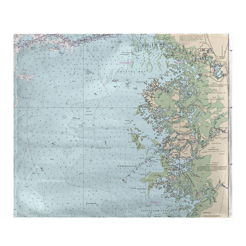 Betsy Drake Crystal River, FL Nautical Map Fleece Throw Blanket 60 X 50 Inches