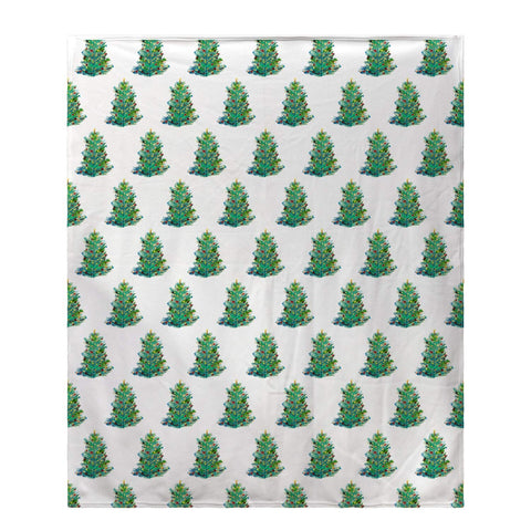 Betsy Drake Christmas Tree Fleece Throw Blanket 60 X 50 Inches