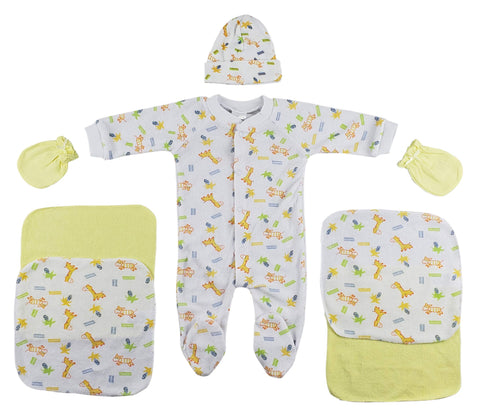 Sleep-n-Play, Cap, Mittens and Washcloths - 7 Pc Set - Newborn