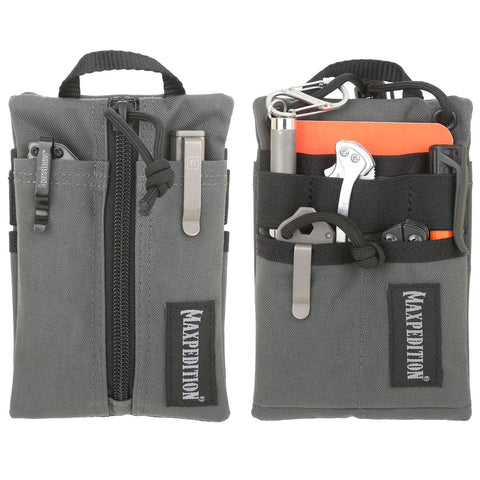 MAXPEDITION Platy Pocket Organizer, Durable EDC Tool Pouch for Men, Neck Wallet with Paracord Lanyard, Holds Flashlight, Multitool, Pen, Notebook (Wolf Gray, 4" x 6")