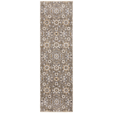 Oriental Weavers Maharaja Area Rug - 532D1-2'3" x 7'6" - in Grey/Tan - Vintage Inspired, Stain Resistant, Family and Pet Friendly, Entryway, Hallway Runner Rug