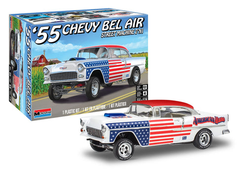 Revell 14519 1955 Chevrolet Bel Air Street Machine 2N1 1:24 Scale 92-Piece Skill Level 4 Model Car Building Kit