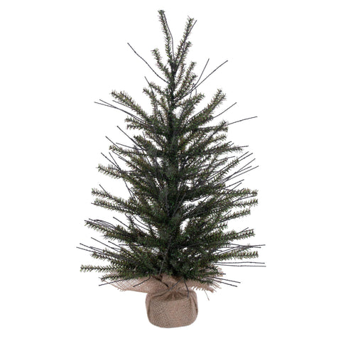 Vickerman 24" Vienna Twig Artificial Christmas Tree - Unlit - Seasonal Indoor Home Decor with Decorative Burlap Base - Reliable and Durable - Small Decorative Christmas Tree