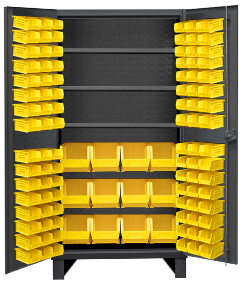 Durham HDC36-108-3S95 Bin and Shelf Cabinet, 78" Overall Height, 36" Overall Width, Total Number of Bins 108