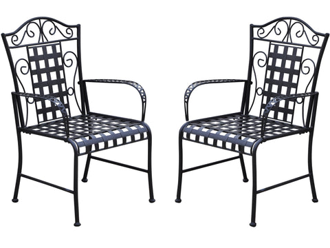 International Caravan Mandalay Iron Patio Chair - Set of 2