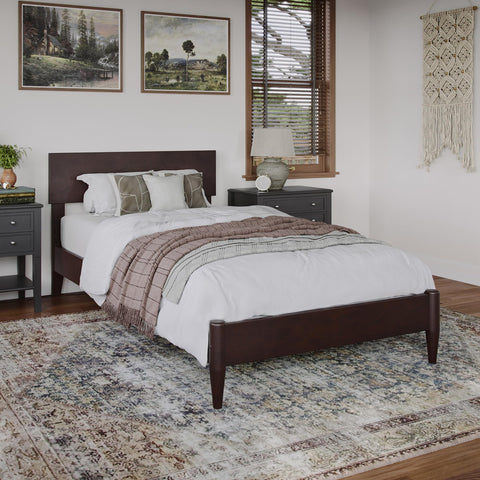 AFI, Aria Twin XL Solid Wood Modern Low Profile Platform Bed, Espresso