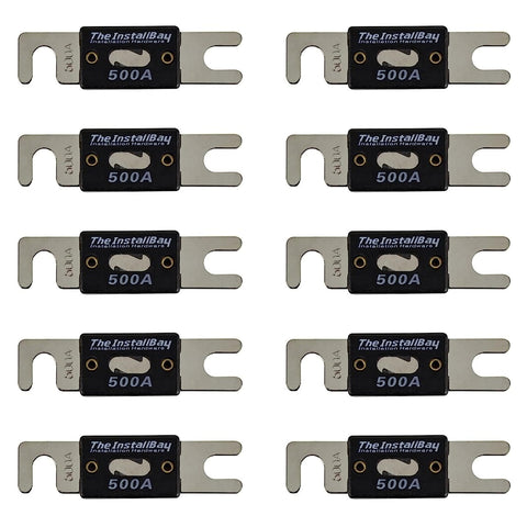 InstallBay by Metra ANL50010 ANL 500 Amp Fuse 10 Pack for Marine Solar Car Audio and More