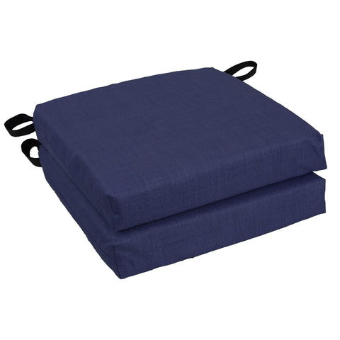 Blazing Needles Indoor/Outdoor Chair Cushion, 16" x 16", Azul 2 Count